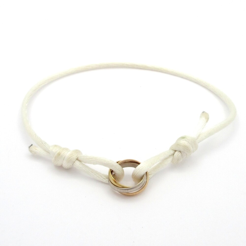 Cartier Trinity Cord Bracelet B6016700 18K Tri-color White Chemical Fiber